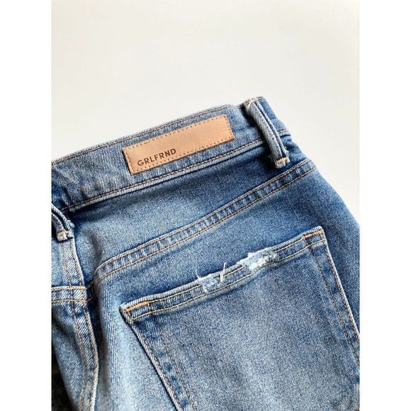 GRLFRND Helena Groovy Situation High Rise Straight Leg Crop Jeans, Size 27 - Picture 10 of 16